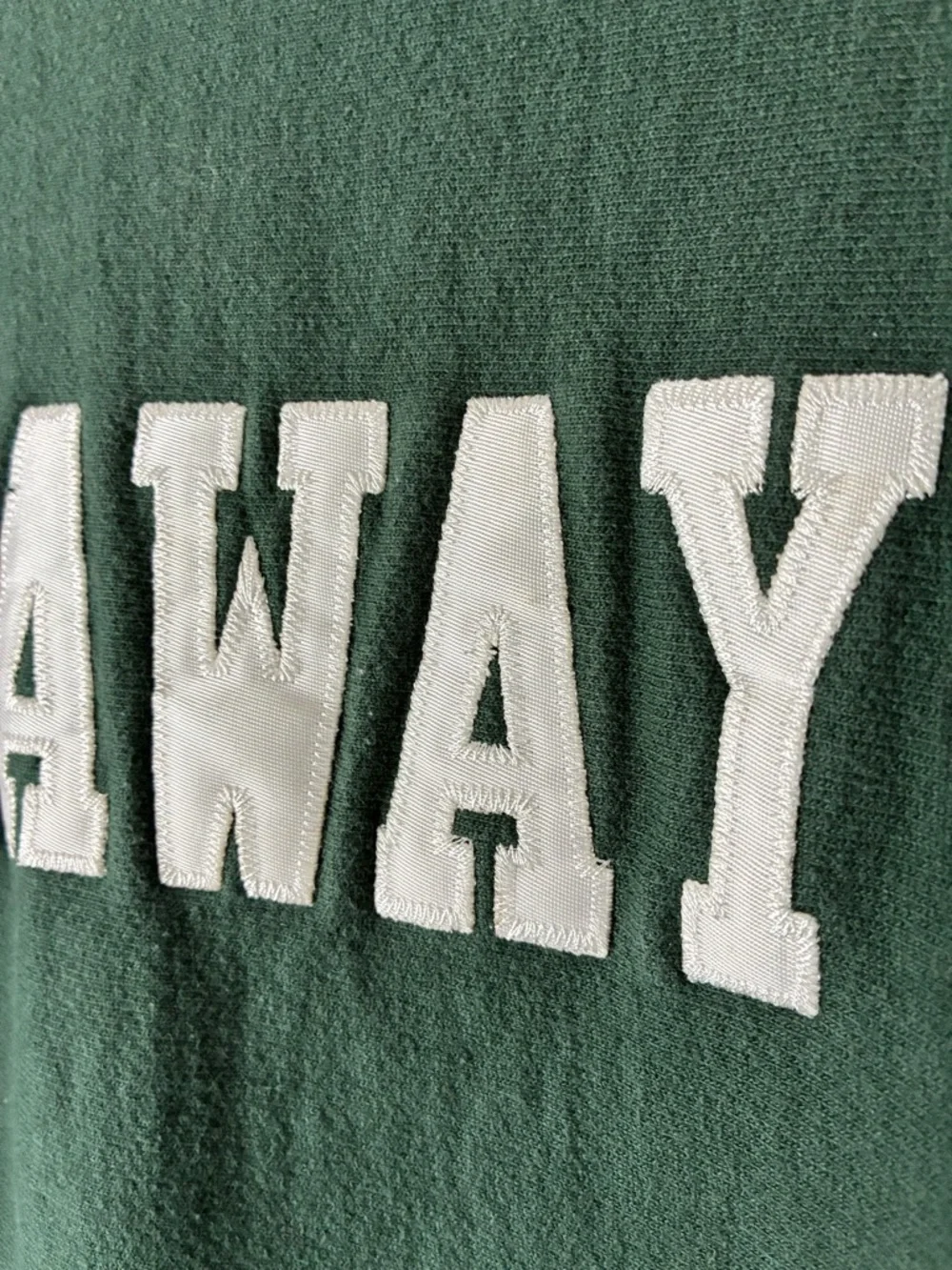 Champion Reverse Weave Green Getaway Crop Oversized Sweatshirt Logo Patchwork - Picture 4 of 9